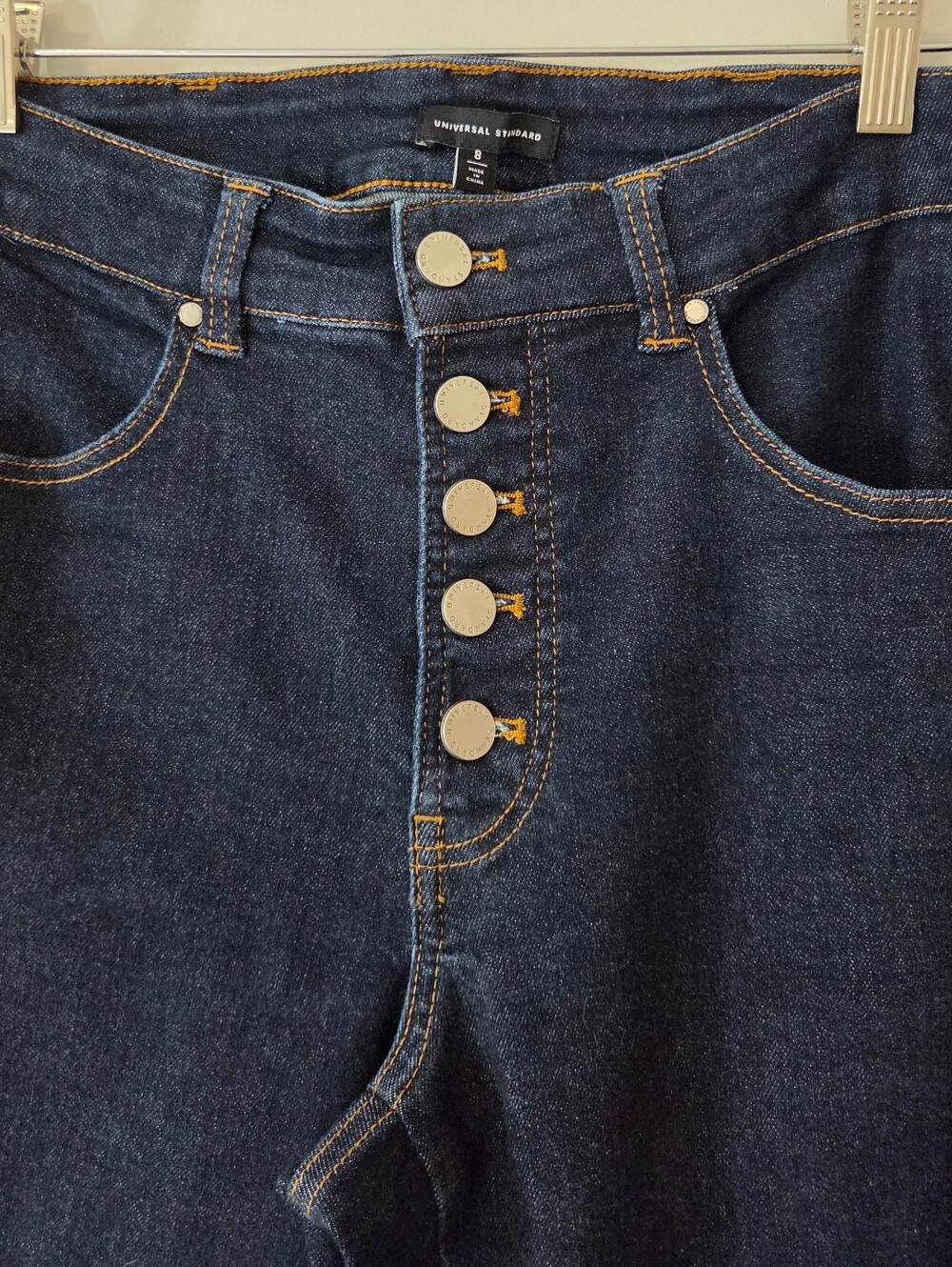 Universal Standard Dolly High-Rise Straight Leg Dark Indigo Dye Jeans - Size 8 - Picture 6 of 12